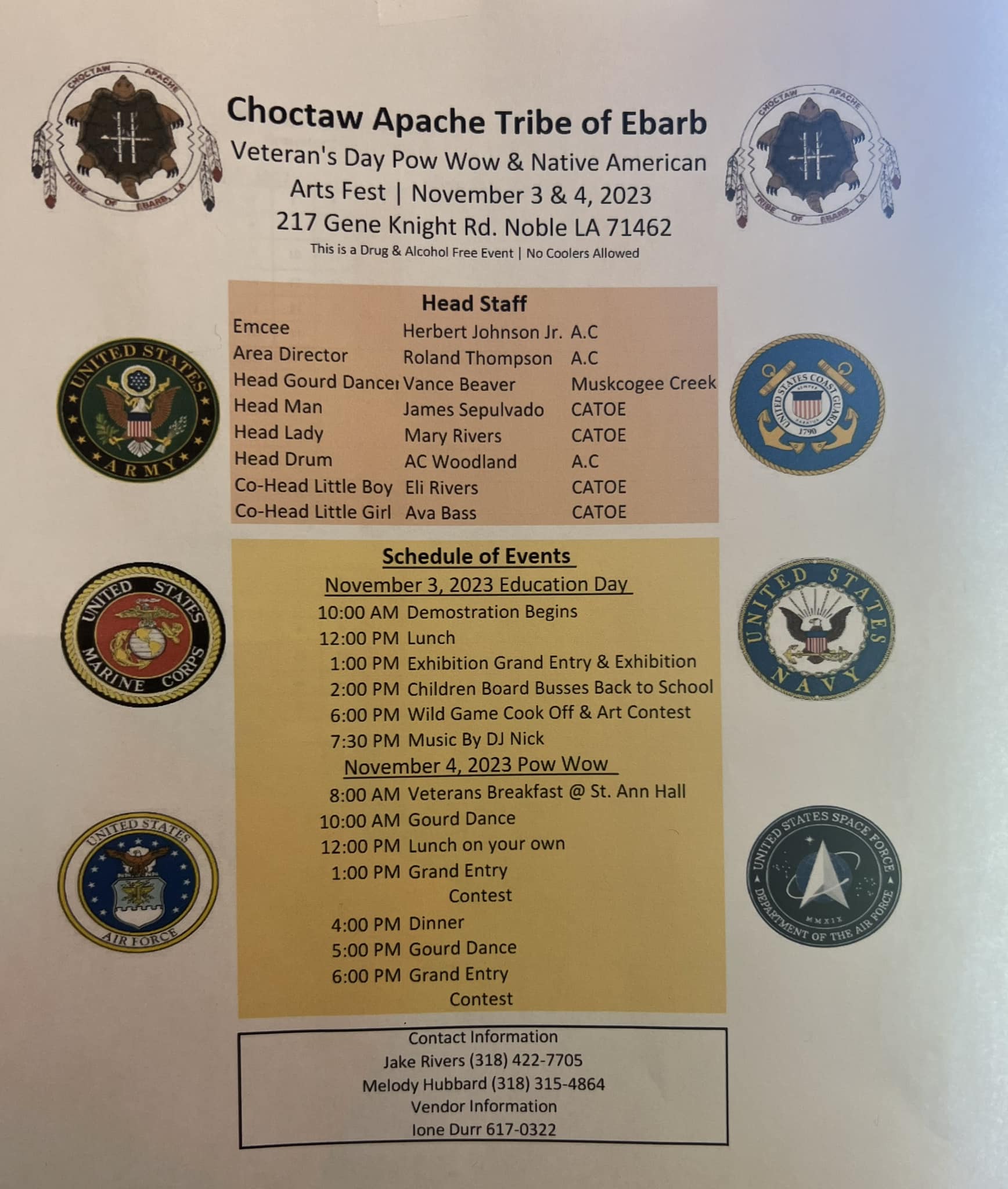 2023 choctaw apache tribe of ebarb pow wow schedule