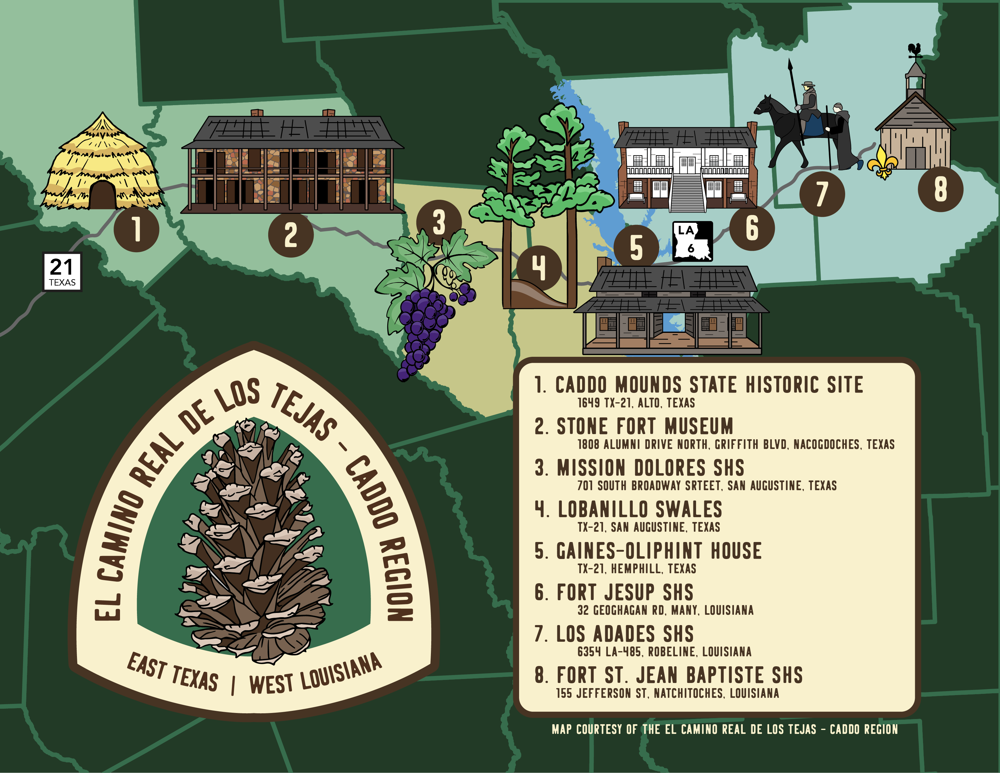 El Camino Real Day Graphic Map 